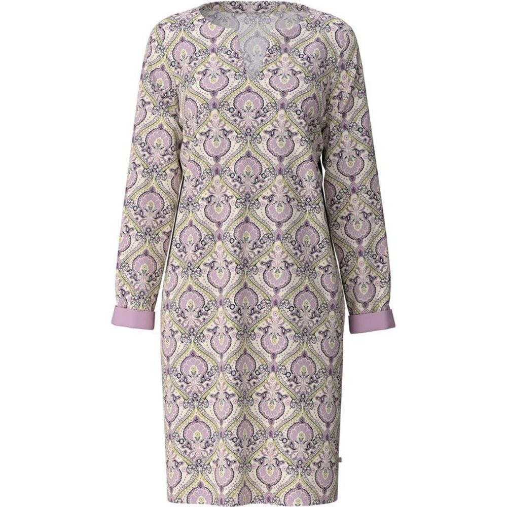 CALIDA Women's Long Sleeve Nightgown with Classic Print Women PINK & PURPLE